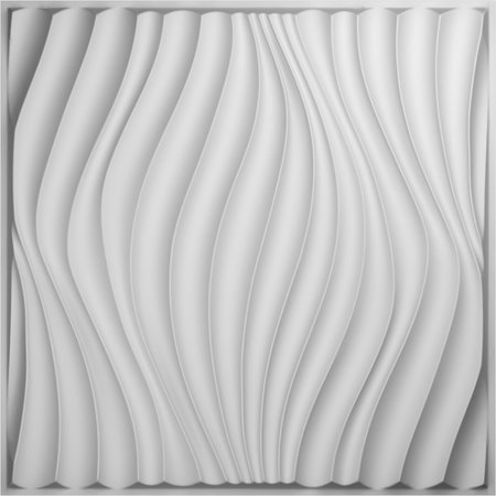 EKENA MILLWORK Billow EnduraWall Decorative 3D Wall Panel, White, 19 5/8"W x 19 5/8"H WP20X20BWWH